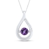 Thumbnail Image 0 of Unstoppable Love™ 4.5mm Amethyst and White Lab-Created Sapphire Teardrop Pendant in Sterling Silver