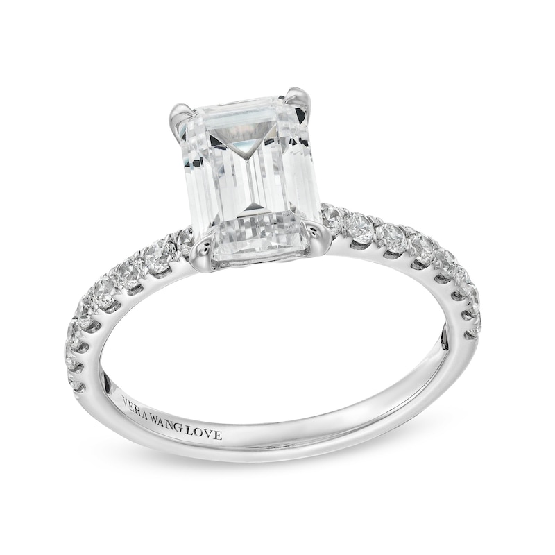 TRUE Lab-Created Diamonds by Vera Wang Love 2.23 CT. T.W. Emerald-Cut Engagement Ring in 14K White Gold (F/VS2)|Peoples Jewellers