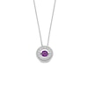 Thumbnail Image 0 of Unstoppable Love™ 4.5mm Amethyst and White Lab-Created Sapphire Double Open Frame Pendant in Sterling Silver