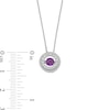 Thumbnail Image 2 of Unstoppable Love™ 4.5mm Amethyst and White Lab-Created Sapphire Double Open Frame Pendant in Sterling Silver