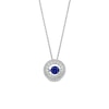 Thumbnail Image 0 of Unstoppable Love™ 4.5mm Blue and White Lab-Created Sapphire Double Open Frame Pendant in Sterling Silver