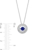 Thumbnail Image 2 of Unstoppable Love™ 4.5mm Blue and White Lab-Created Sapphire Double Open Frame Pendant in Sterling Silver