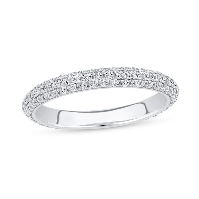 Main Image 1 of 0.75 CT. T.W. Certified Lab-Created Diamond Triple Row Anniversary Band in 14K White Gold (F/VS2)