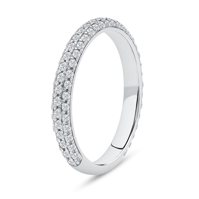 Main Image 2 of 0.75 CT. T.W. Certified Lab-Created Diamond Triple Row Anniversary Band in 14K White Gold (F/VS2)