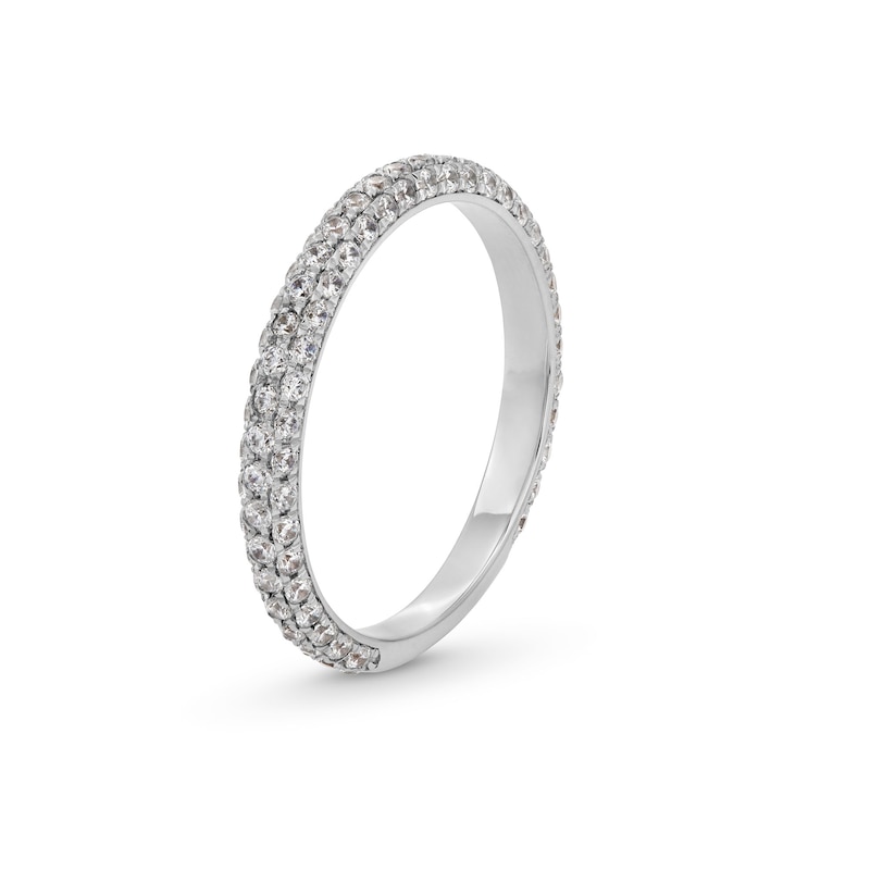 Main Image 3 of 0.75 CT. T.W. Certified Lab-Created Diamond Triple Row Anniversary Band in 14K White Gold (F/VS2)