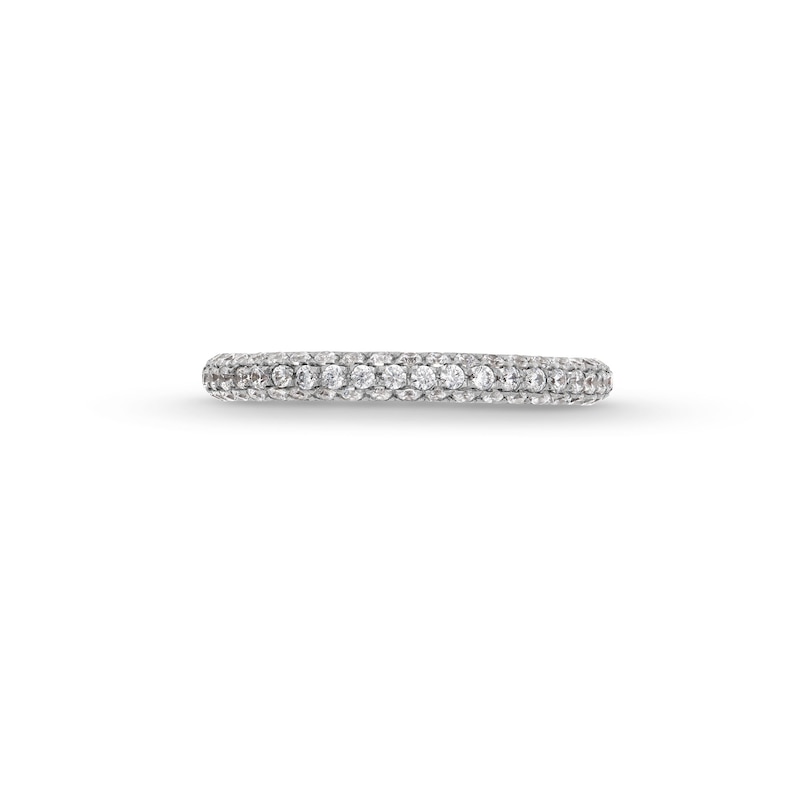 Main Image 4 of 0.75 CT. T.W. Certified Lab-Created Diamond Triple Row Anniversary Band in 14K White Gold (F/VS2)