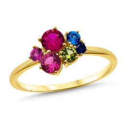 Graduated Birthstone Cluster Family Ring (2-7 Stones)