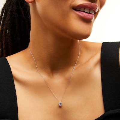 CT. Certified Lab-Created Diamond Solitaire Pendant in Sterling Silver (I/SI2