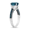 Enchanted Disney Cinderella Oval London Blue Topaz and 0.115 CT. T.W. Diamond Collar Engagement Ring in 14K White Gold