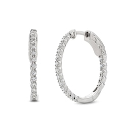 0.50 CT. T.W. Certified Lab-Created Diamond Inside-Out Hoop Earrings in Sterling Silver (I/SI2)