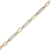 Thumbnail Image 0 of 0.45 CT. T.W. Diamond Paper Clip Chain Bracelet in 14K Gold - 7.5"