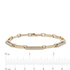 0.45 CT. T.W. Diamond Paper Clip Chain Bracelet in 14K Gold - 7.5"