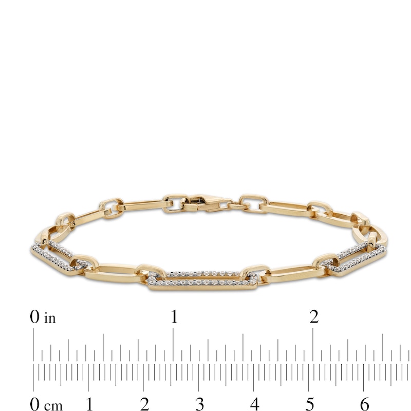 0.45 CT. T.W. Diamond Paper Clip Chain Bracelet in 14K Gold - 7.5"|Peoples Jewellers