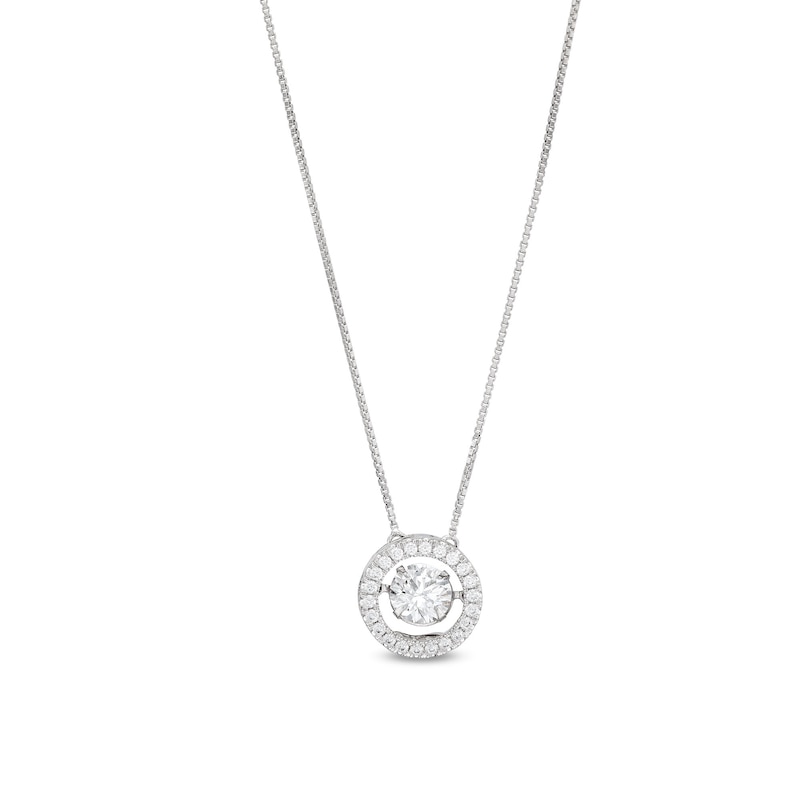 Unstoppable Love™ 0.88 CT. T.W. Certified Lab-Created Diamond Open Frame Necklace in 14K White Gold (F/SI2)|Peoples Jewellers