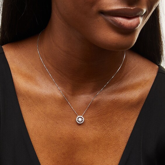 Unstoppable Love™ 0.88 CT. T.W. Certified Lab-Created Diamond Open Frame Necklace in 14K White Gold (F/SI2)