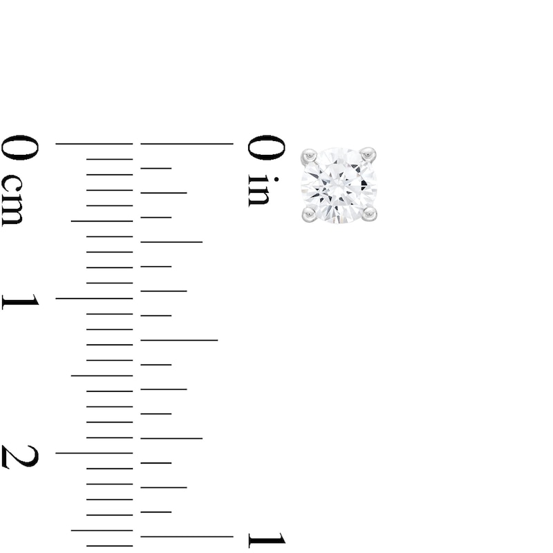 CT. T.W. Certified Lab-Created Diamond Solitaire Stud Earrings in Sterling Silver (I/SI2)|Peoples Jewellers