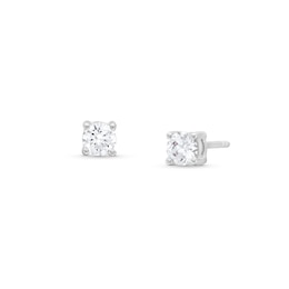 0.50 CT. T.W. Certified Lab-Created Diamond Solitaire Stud Earrings in Sterling Silver (I/SI2)