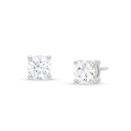 1.50 CT. T.W. Certified Lab-Created Diamond Solitaire Stud Earrings in Sterling Silver (I/SI2)