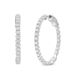 1.00 CT. T.W. Certified Lab-Created Diamond Bubbles Inside-Out Hoop Earrings in Sterling Silver (I/SI2)