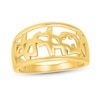 Chinese "Mother and Daughter" Open Rectangle Ring in 10K Gold