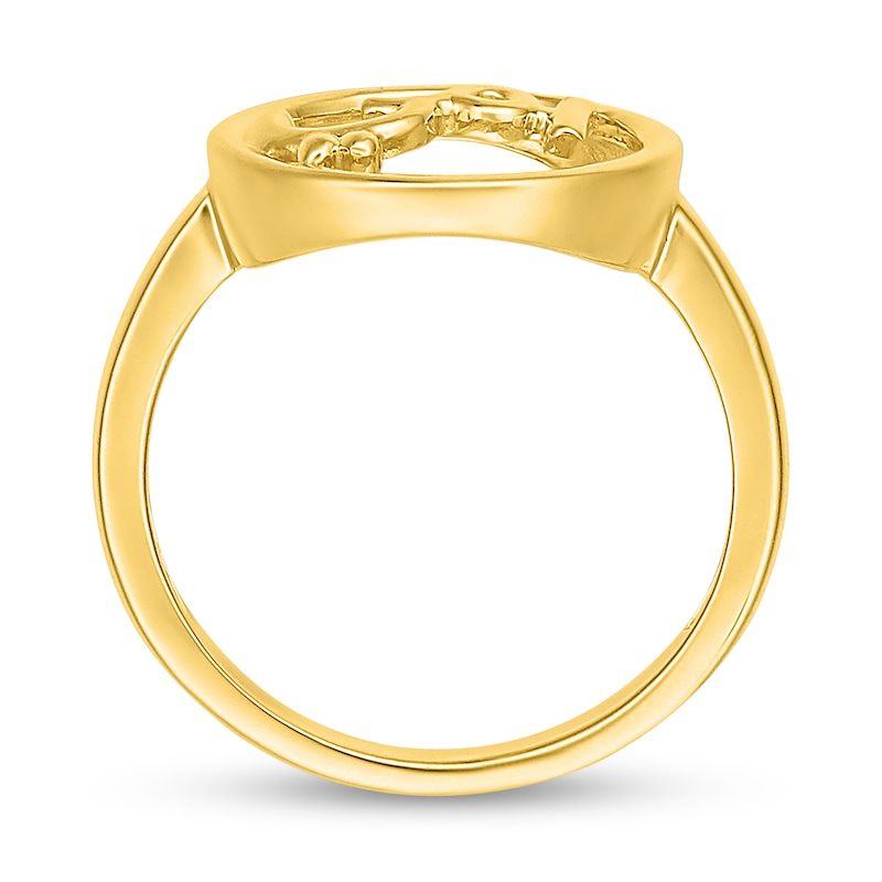 Arabic "My Mother" Open Circle Ring in 10K Gold - Size 7|Peoples Jewellers