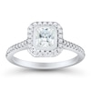 1.23 CT. T.W. Emerald-Cut Diamond Octagon Frame Engagement Ring in 14K White Gold