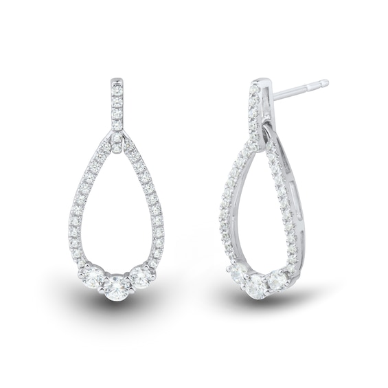 0.45 CT. T.W. Diamond Teardrop Earrings in 10K White Gold