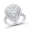 1.95 CT. T.W. Pear-Shaped Multi-Diamond Double Frame Twist Shank Engagement Ring in 14K White Gold