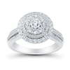 Thumbnail Image 1 of 0.95 CT. T.W. Diamond Triple Frame Multi-Row Engagement Ring in 10K White Gold