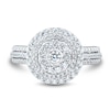 Thumbnail Image 2 of 0.95 CT. T.W. Diamond Triple Frame Multi-Row Engagement Ring in 10K White Gold