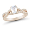 Thumbnail Image 0 of 1.23 CT. T.W. Emerald-Cut Diamond Twist Shank Engagement Ring in 14K Rose Gold