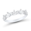 Thumbnail Image 0 of 0.69 CT. T.W. Pear-Shaped and Round Diamond Alternating Anniversary Band in 14K White Gold