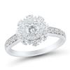 Thumbnail Image 0 of 1.00 CT. T.W. Diamond Double Flower Frame Engagement Ring in 14K White Gold