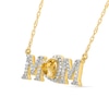 5.0mm Heart-Shaped Citrine and 0.10 CT. T.W. Diamond "MOM" Necklace in 10K Gold