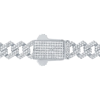 8.20 CT. T.W. Diamond Curb Chain Necklace in Hollow 10K White Gold - 22”