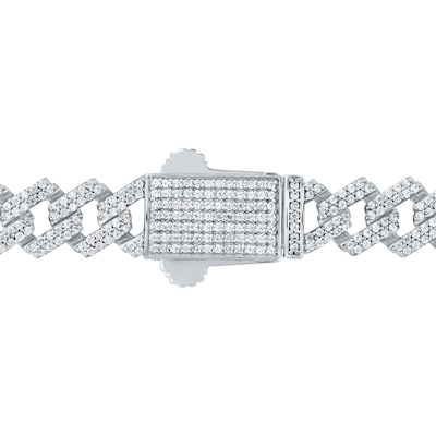 8.20 CT. T.W. Diamond Curb Chain Necklace in Hollow 10K White Gold - 22”