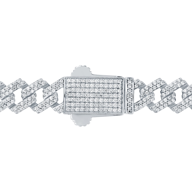 8.20 CT. T.W. Diamond Curb Chain Necklace in Hollow 10K White Gold - 22”