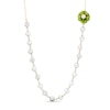 Thumbnail Image 0 of Green and White Jade Flower Bead Chain Necklace in 14K Gold