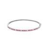 Certified Ruby and 0.15 CT. T.W. Diamond Alternating Bangle in 10K White Gold