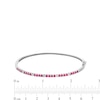 Certified Ruby and 0.15 CT. T.W. Diamond Alternating Bangle in 10K White Gold