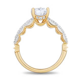 Enchanted Star Belle 2.30 CT. T.W. Oval Certified Lab-Created Diamond Engagement Ring in 14K Two-Tone Gold (F/VS2)