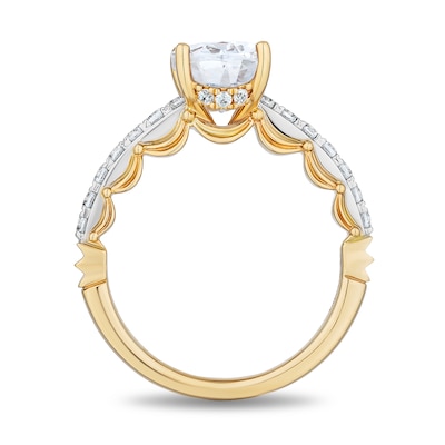 Enchanted Star Belle 2.30 CT. T.W. Oval Certified Lab-Created Diamond Engagement Ring in 14K Two-Tone Gold (F/VS2)