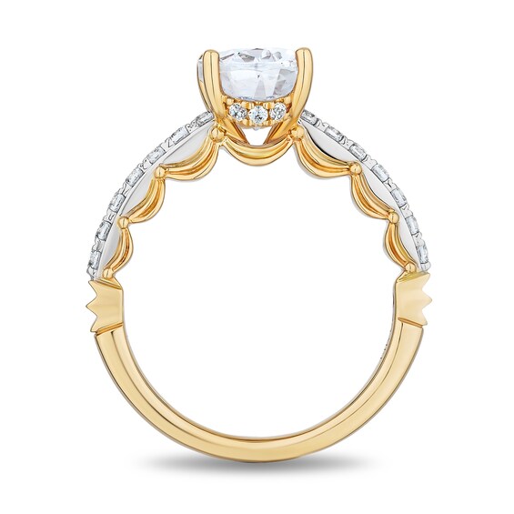 Enchanted Star Belle 2.30 CT. T.W. Oval Certified Lab-Created Diamond Engagement Ring in 14K Two-Tone Gold (F/VS2)