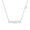 Lowercase "grandma" with Heart Necklace in 10K White Gold