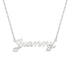 Lowercase Cursive "grammy" Necklace in 10K White Gold