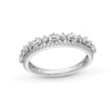 Thumbnail Image 1 of 0.58 CT. T.W. Emerald-Cut and Round Diamond Alternating Double Row Anniversary Band in 14K White Gold