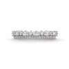 0.58 CT. T.W. Emerald-Cut and Round Diamond Alternating Double Row Anniversary Band in 14K White Gold