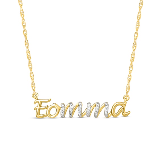 0.04 CT. T.W. Diamond Korean "Eomma" Necklace in 10K Gold