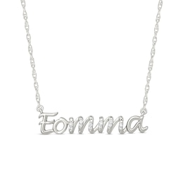 0.04 CT. T.W. Diamond Korean &quot;Eomma&quot; Necklace in 10K White Gold