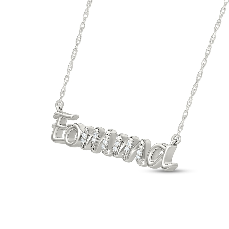 Main Image 2 of 0.04 CT. T.W. Diamond Korean &quot;Eomma&quot; Necklace in 10K White Gold